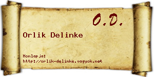 Orlik Delinke névjegykártya